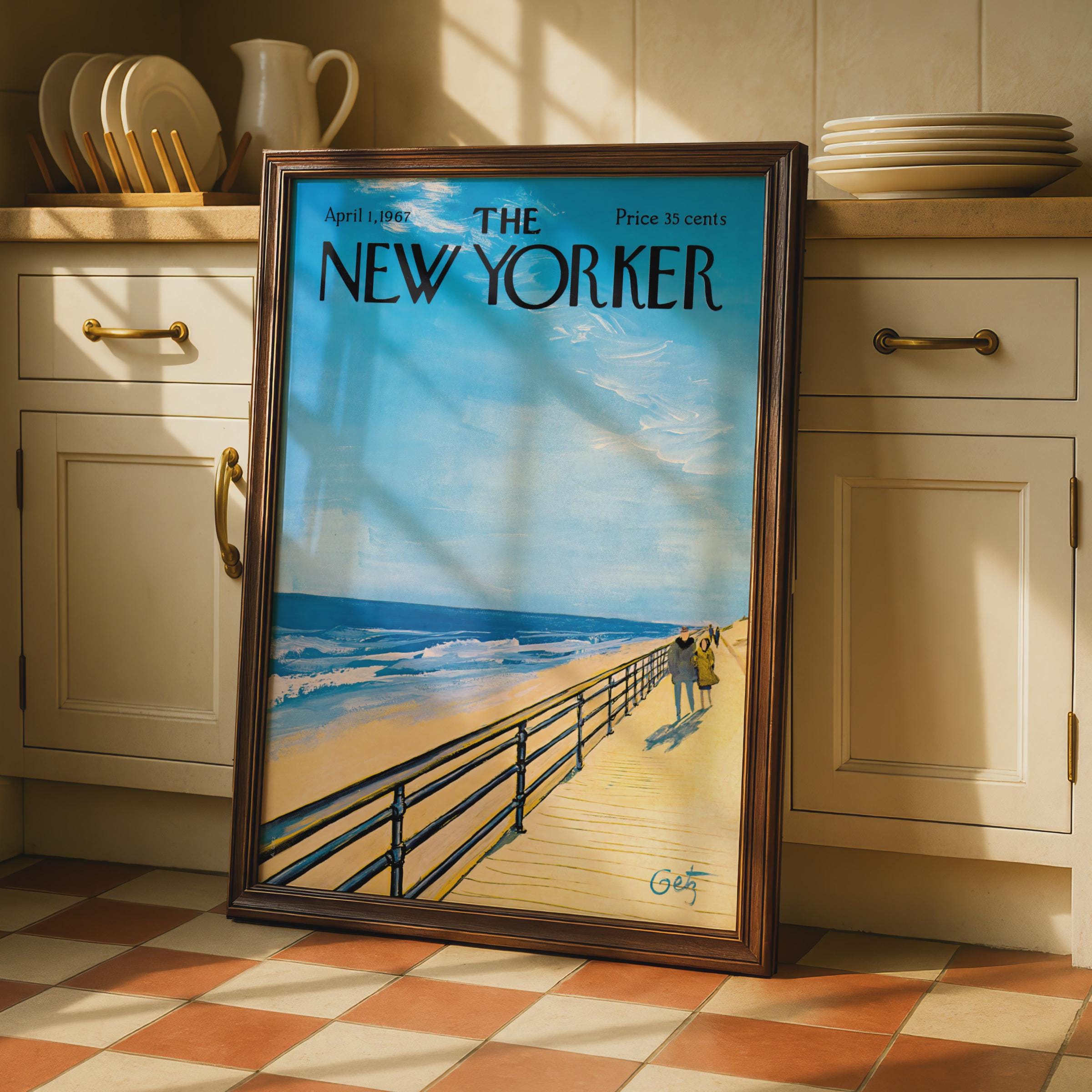 The New Yorker Poster 1967, Beach Boardwalk Art Print, Coastal Wall Art, Vintage wall art print