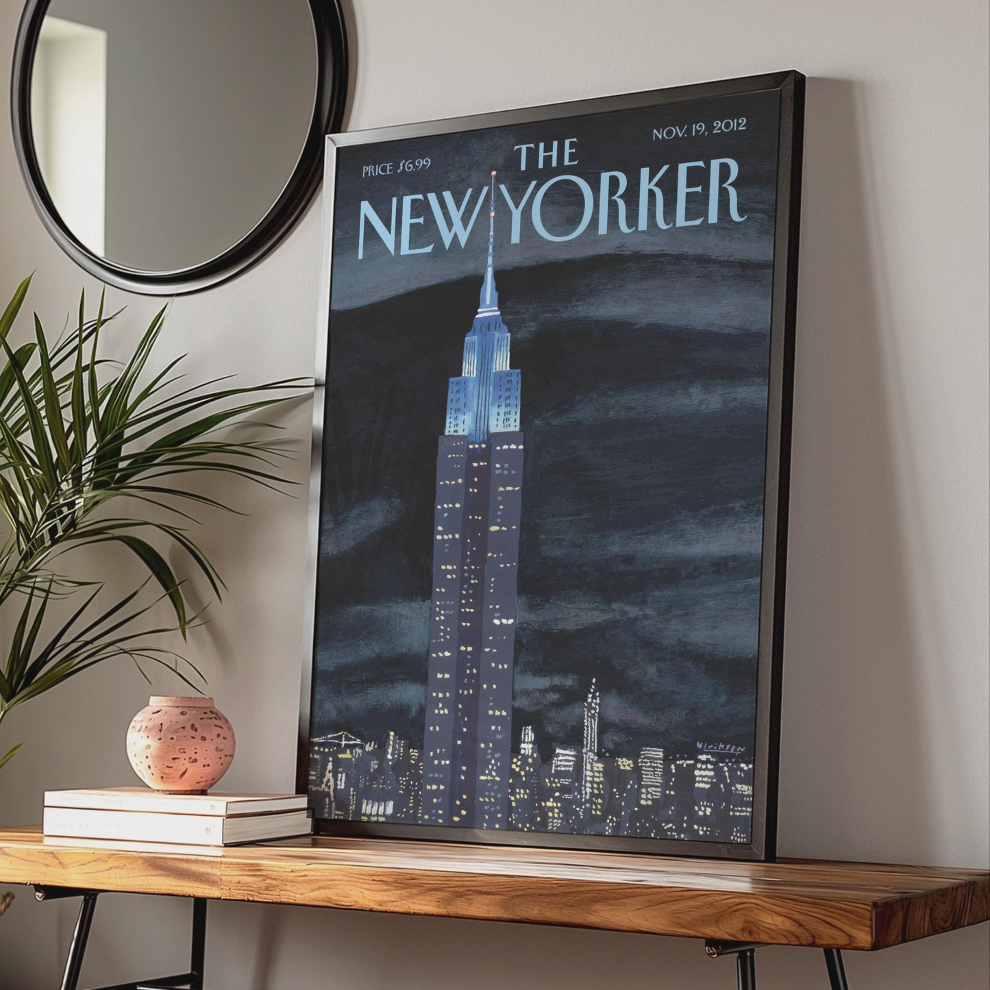 The New Yorker Poster, Empire State Building Night, NYC Wall Art, New York Print wall art print