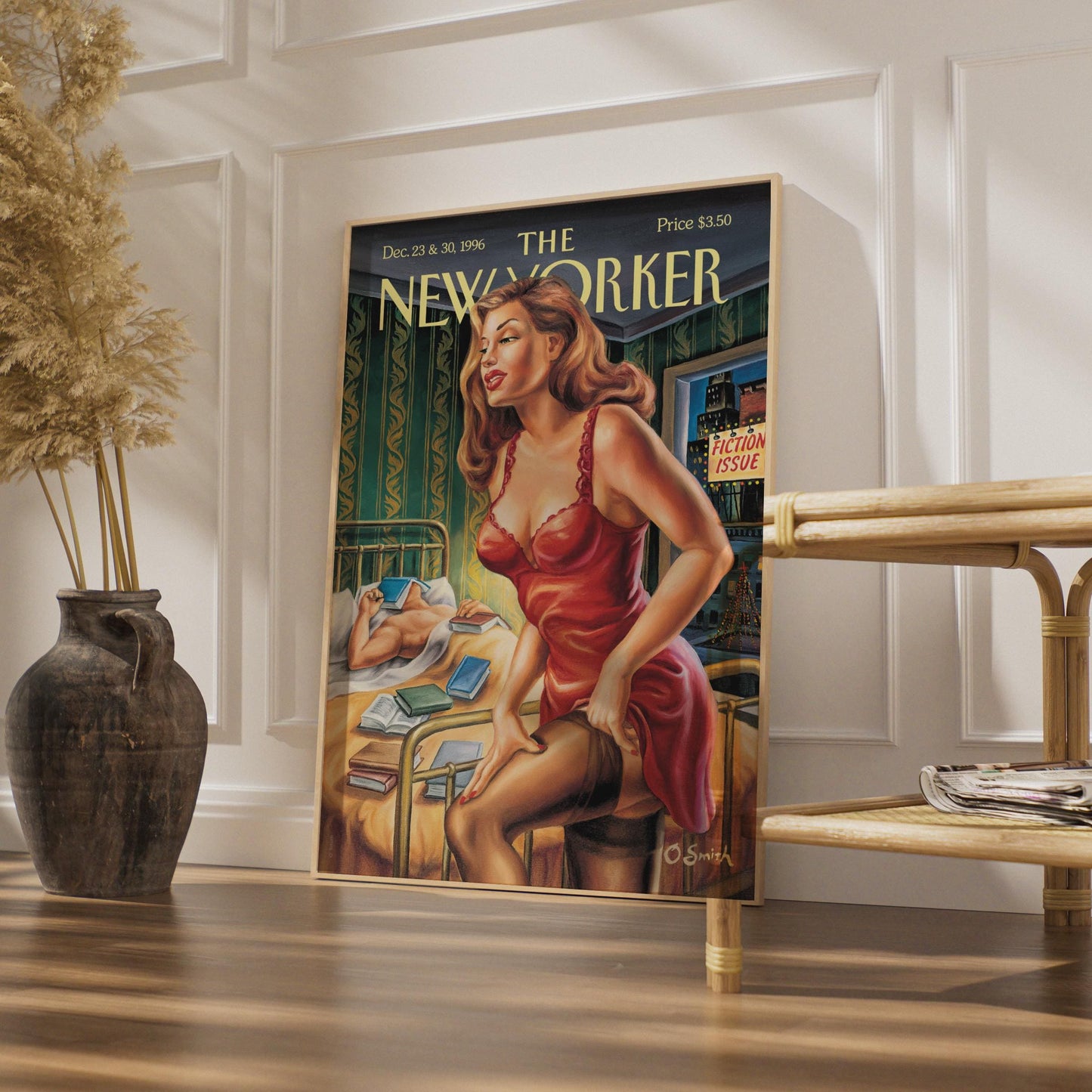 The New Yorker 1996 Fiction Issue Cover Poster, Vintage Pin-Up Art Print, Wall Art wall art print