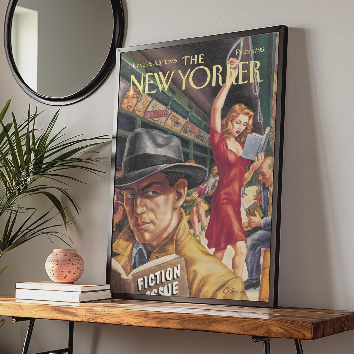 New Yorker 1995 Subway Fiction Issue Poster, Retro NYC Art Print, Vintage Cover wall art print