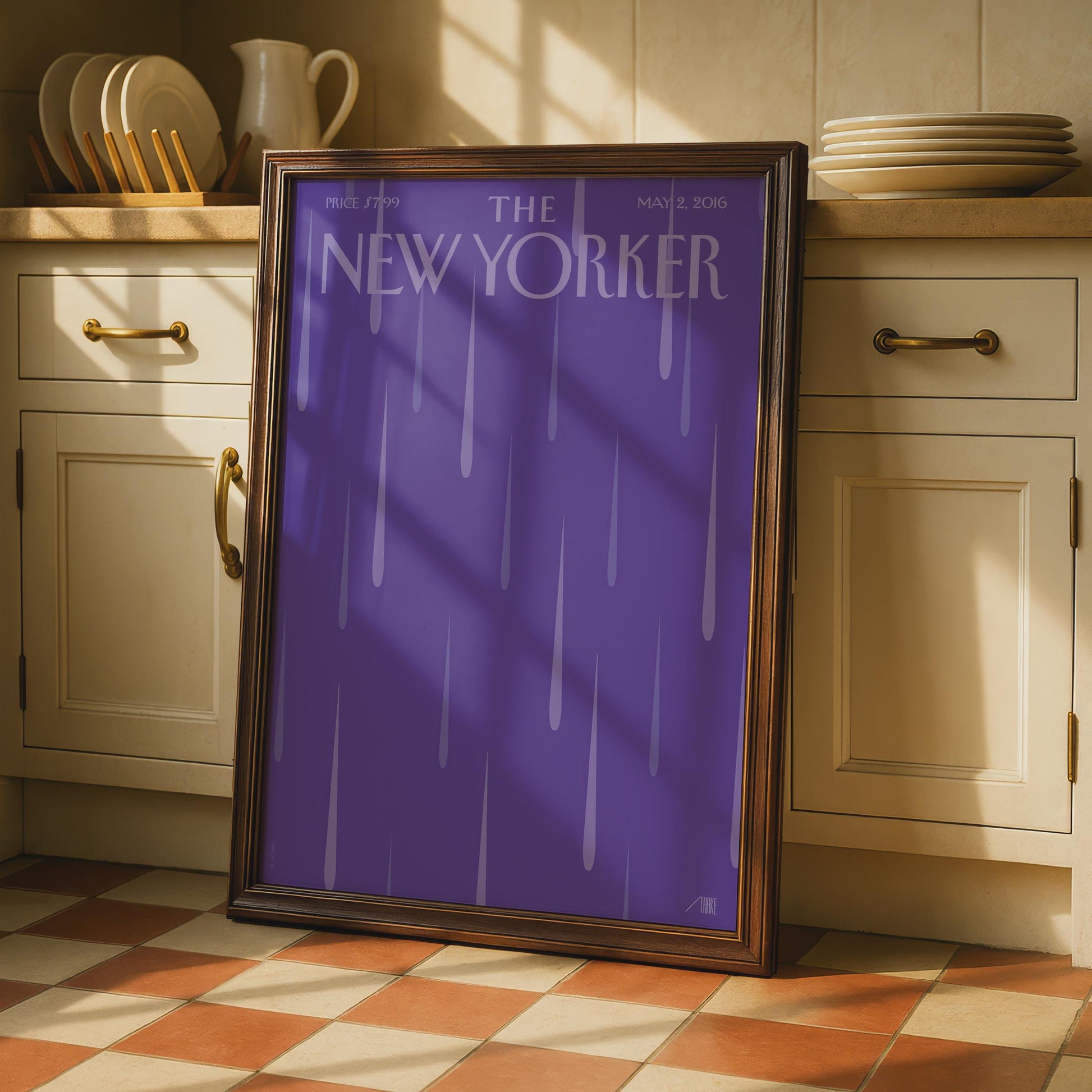 The New Yorker Poster May 2016, Purple Rain Cover Art Print, Minimalist Wall Art wall art print