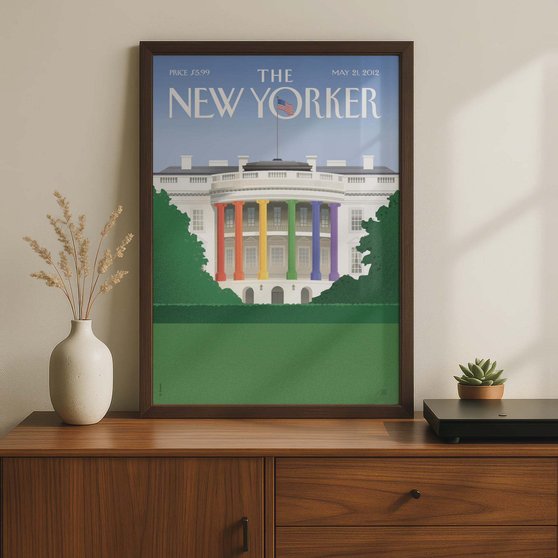 The New Yorker White House Rainbow Cover Poster, Pride Art Print, Iconic Magazine Wall Art wall art print