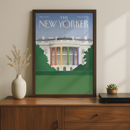 The New Yorker White House Rainbow Cover Poster, Pride Art Print, Iconic Magazine Wall Art wall art print