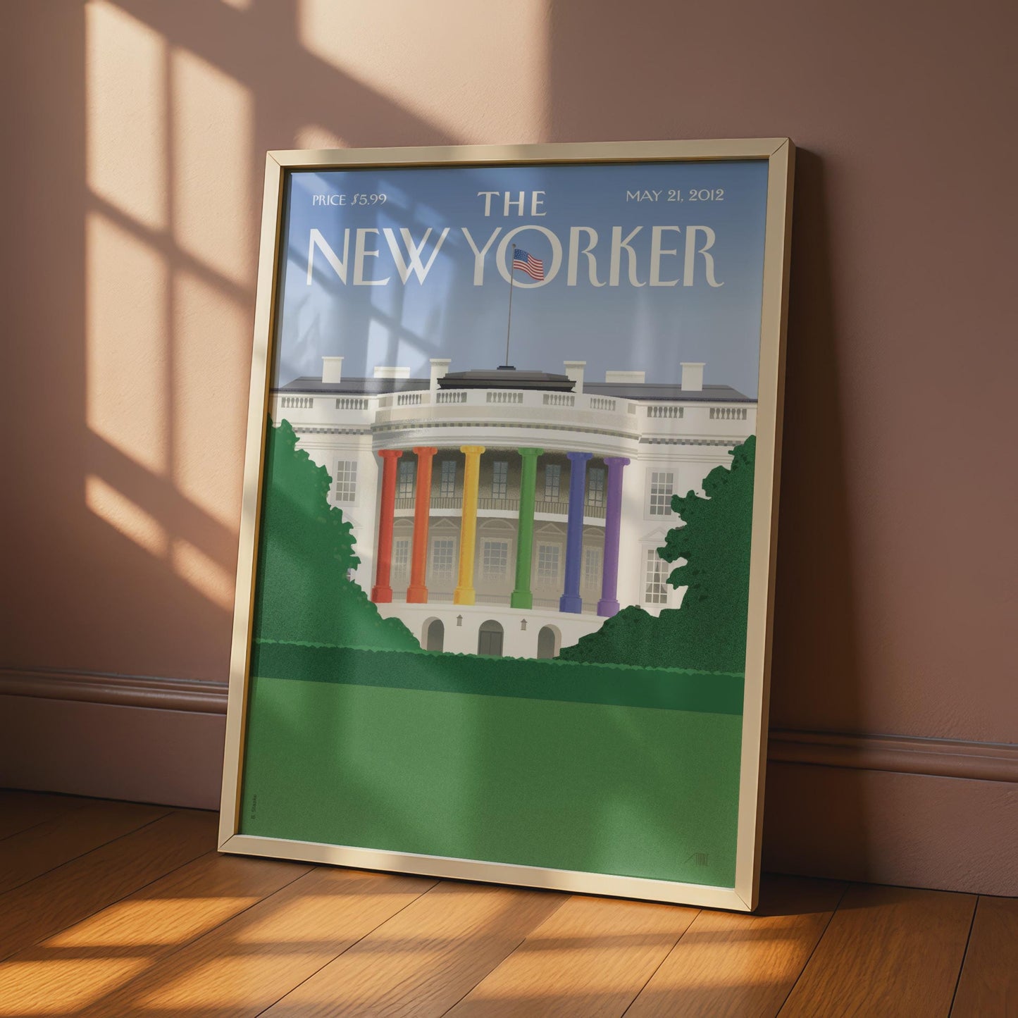 The New Yorker White House Rainbow Cover Poster, Pride Art Print, Iconic Magazine Wall Art wall art print