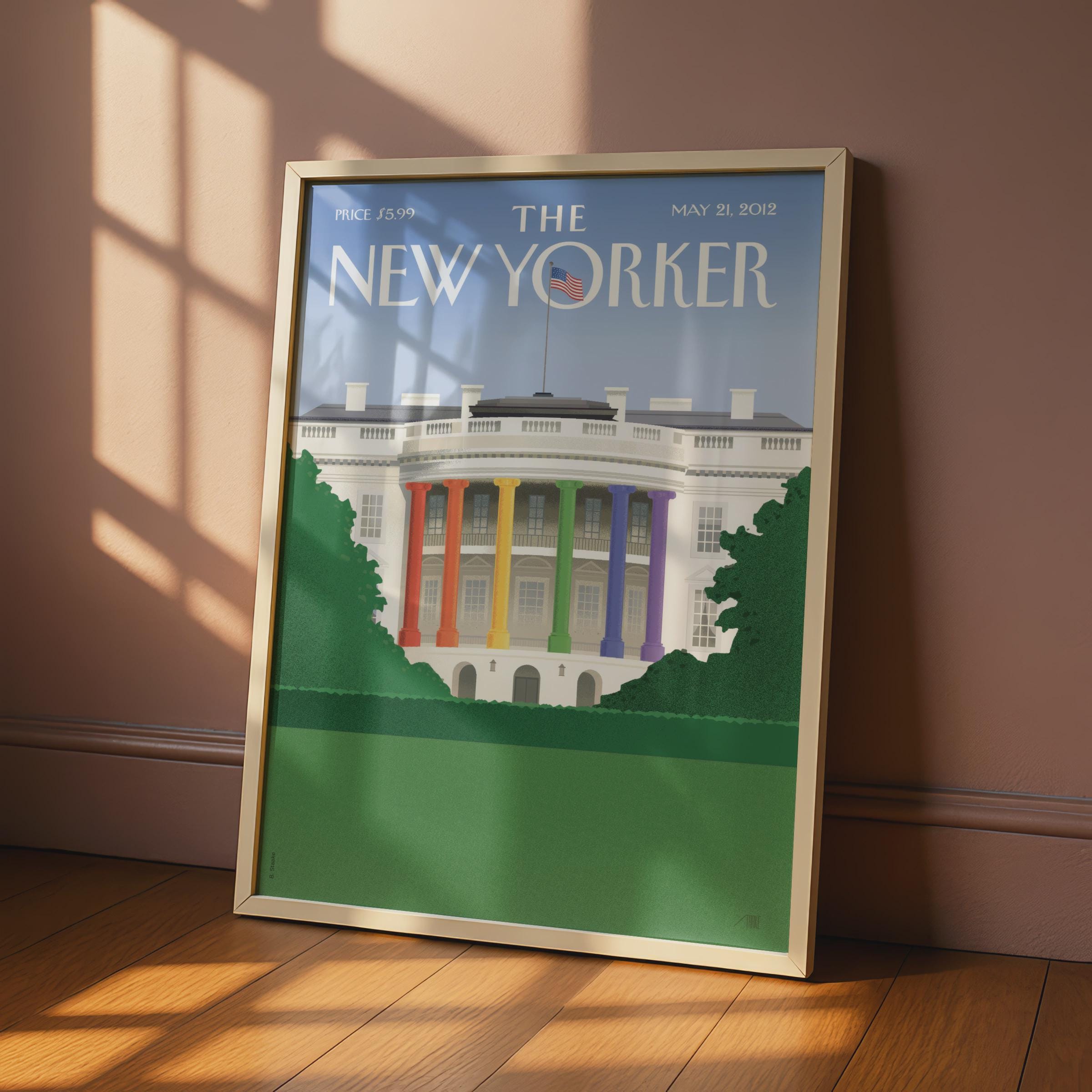 The New Yorker White House Rainbow Cover Poster, Pride Art Print, Iconic Magazine Wall Art wall art print
