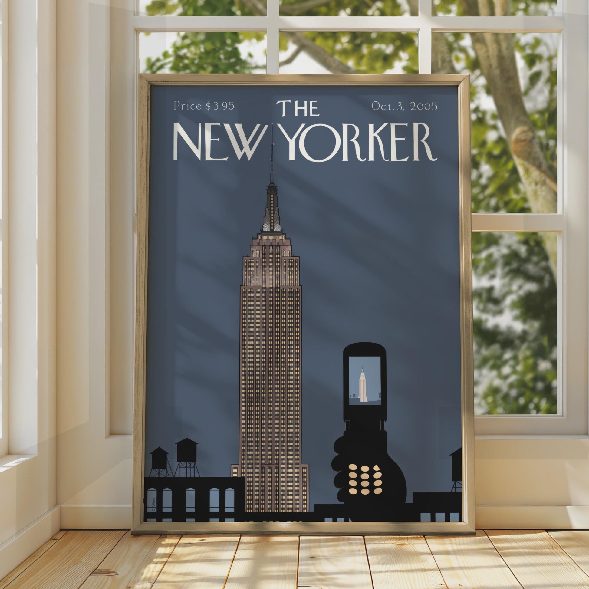 The New Yorker Poster, Empire State Building Art, NYC Wall Art, Vintage Cover Print wall art print