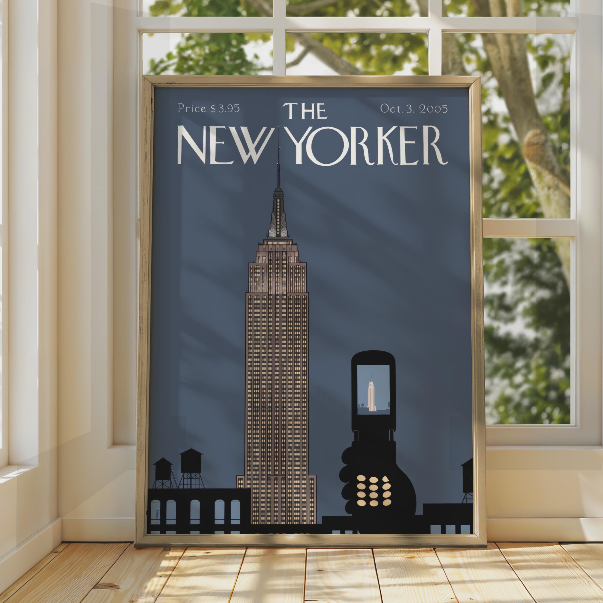 The New Yorker Poster, Empire State Building Art, NYC Wall Art, Vintage Cover Print wall art print