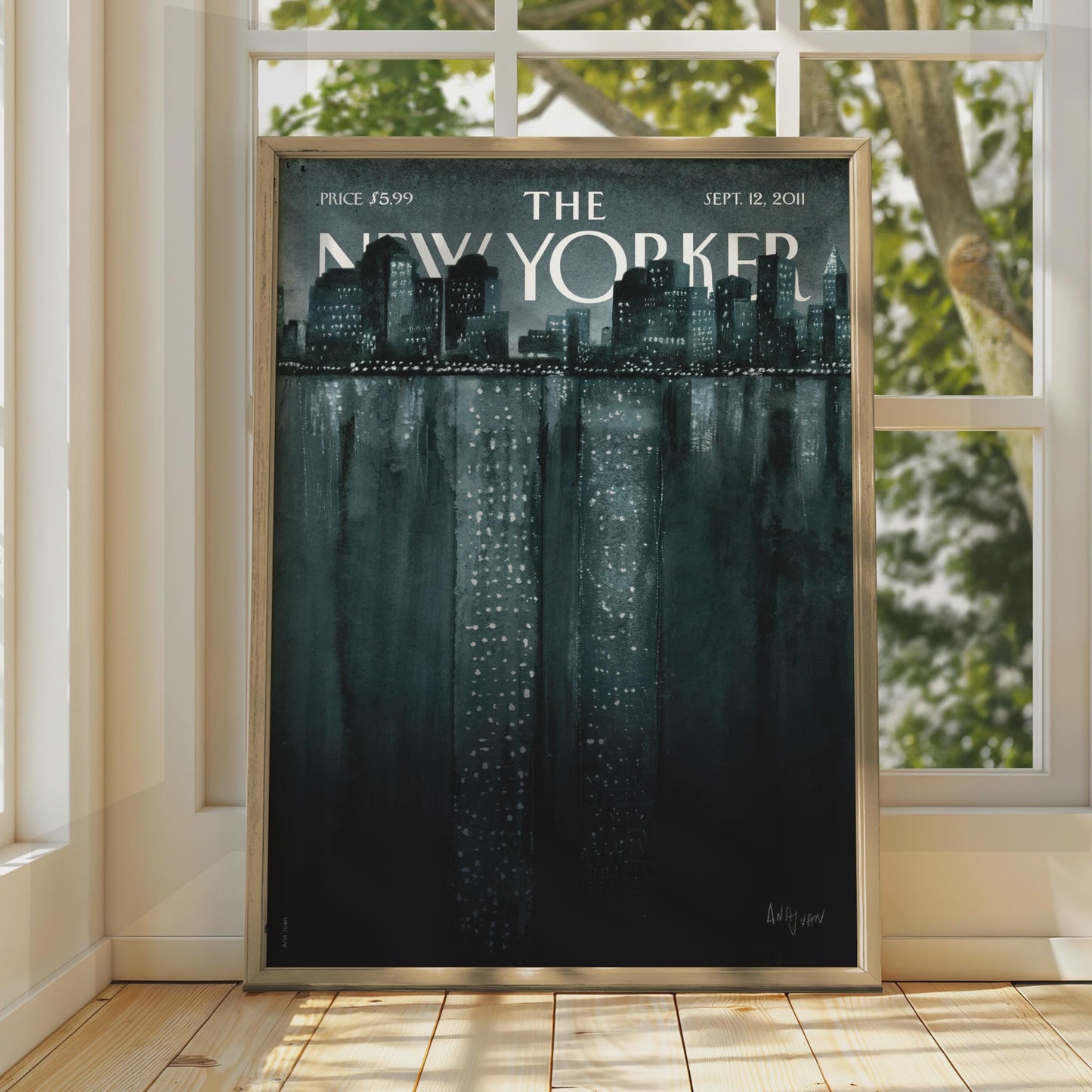 The New Yorker Poster Sept 2011, NYC Skyline Night Art, Manhattan Wall Art Print wall art print