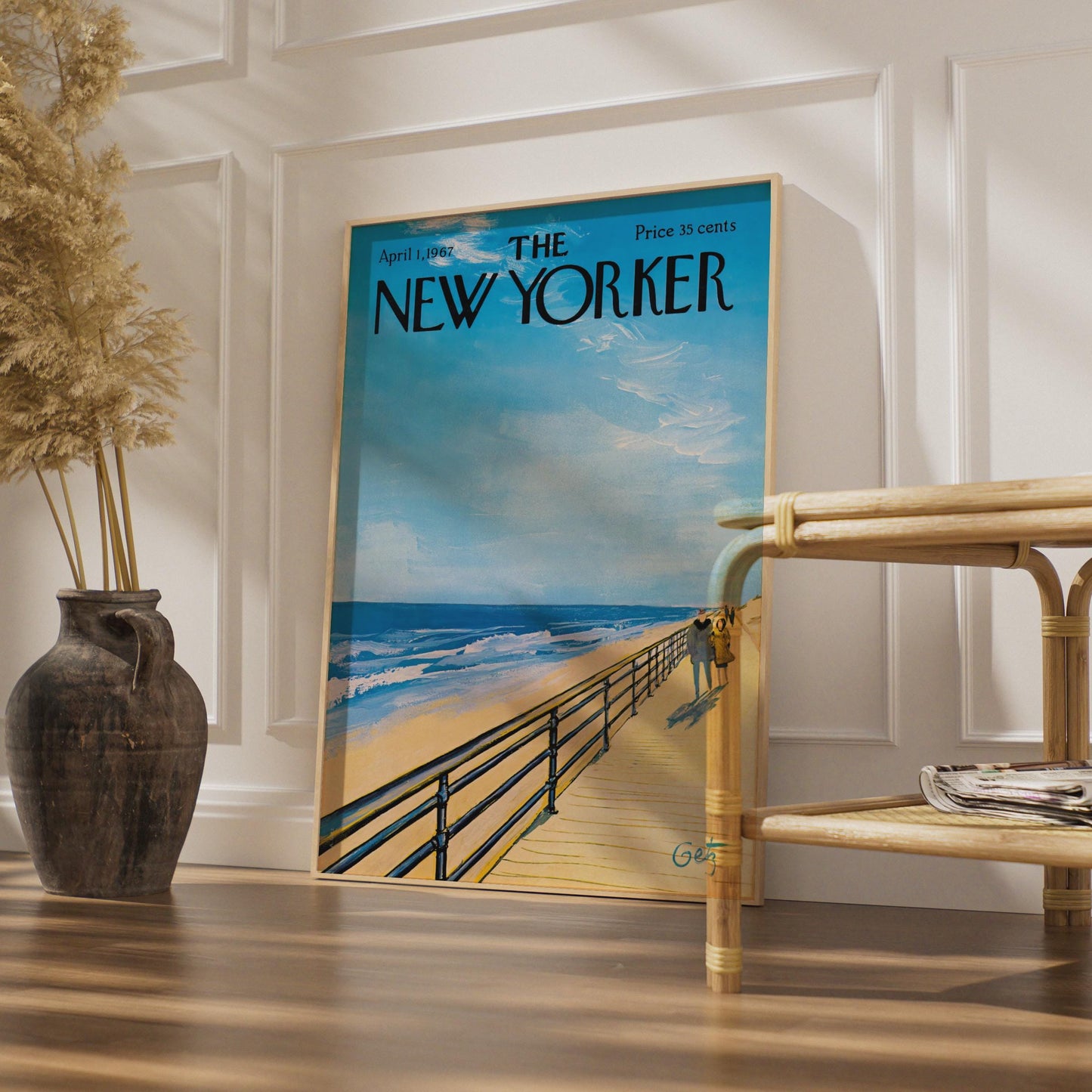 The New Yorker Poster 1967, Beach Boardwalk Art Print, Coastal Wall Art, Vintage wall art print