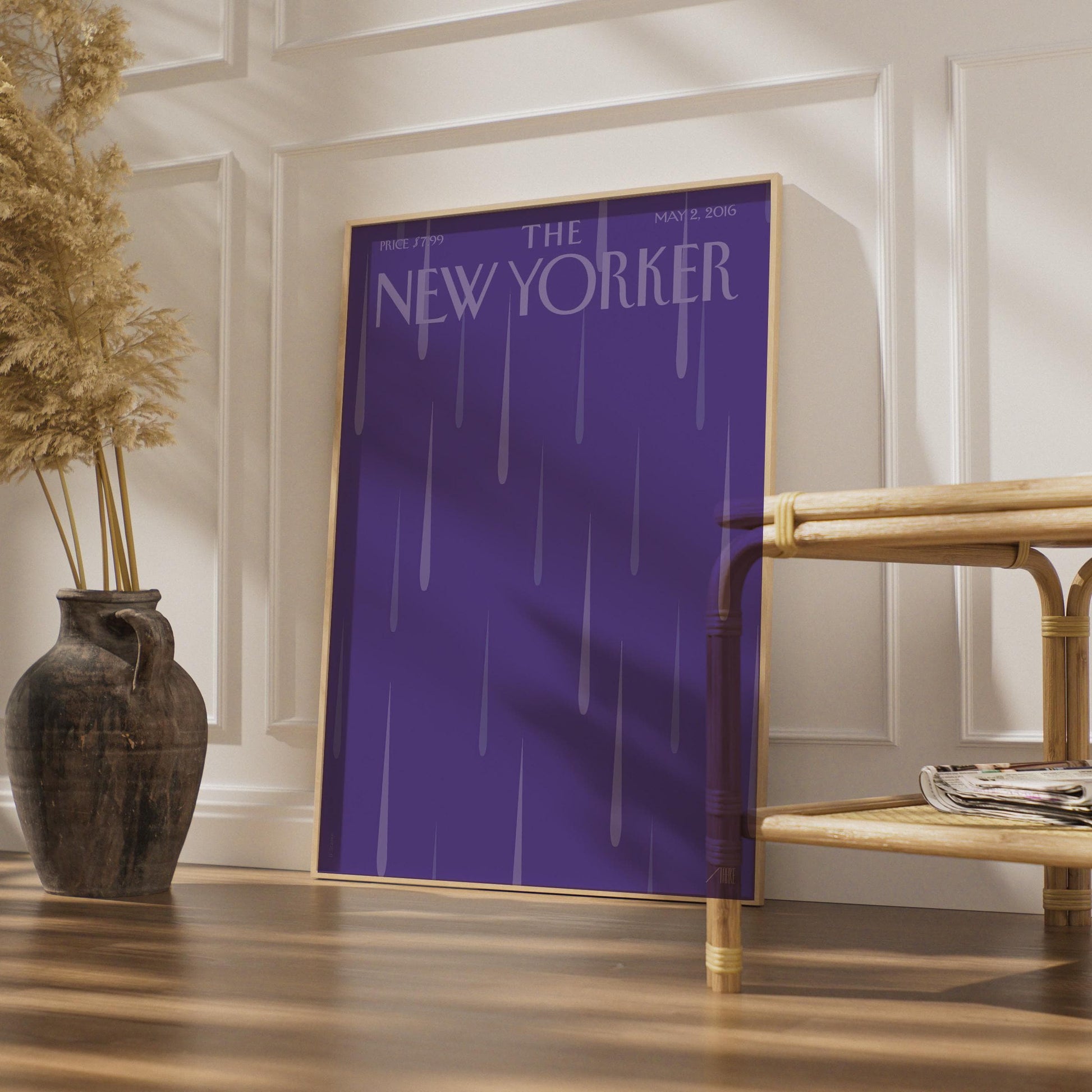 The New Yorker Poster May 2016, Purple Rain Cover Art Print, Minimalist Wall Art wall art print