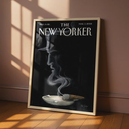 The New Yorker Cover Poster, Smoke Face Art Print, Ana Juan 2008, Black Wall Art wall art print