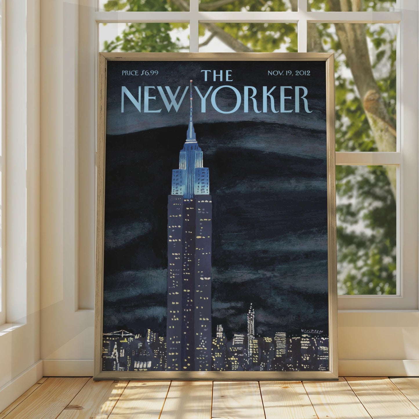 The New Yorker Poster, Empire State Building Night, NYC Wall Art, New York Print wall art print