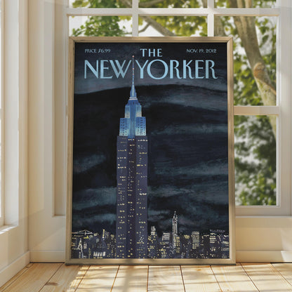 The New Yorker Poster, Empire State Building Night, NYC Wall Art, New York Print wall art print