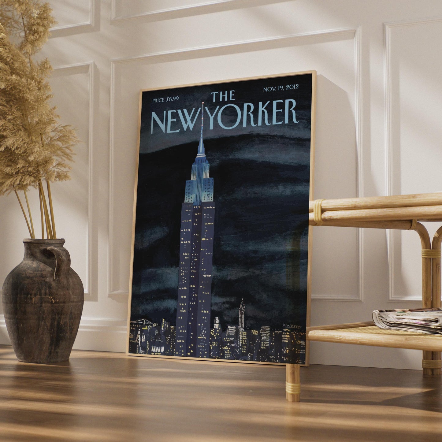 The New Yorker Poster, Empire State Building Night, NYC Wall Art, New York Print wall art print