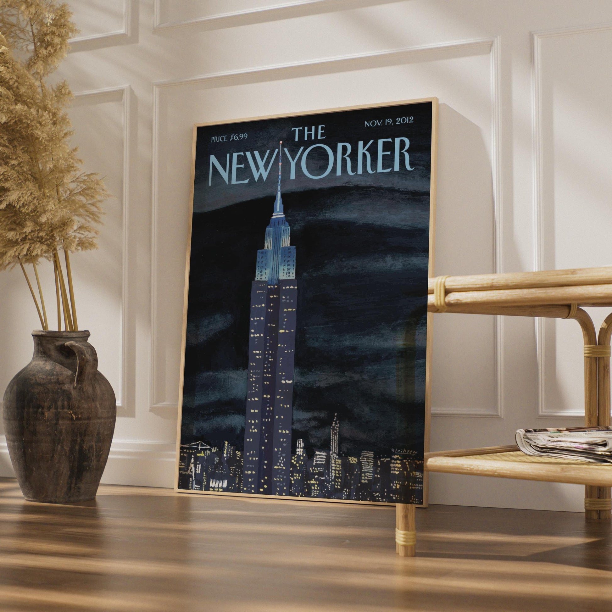 The New Yorker Poster, Empire State Building Night, NYC Wall Art, New York Print wall art print