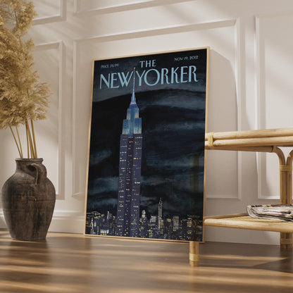 The New Yorker Poster, Empire State Building Night, NYC Wall Art, New York Print wall art print