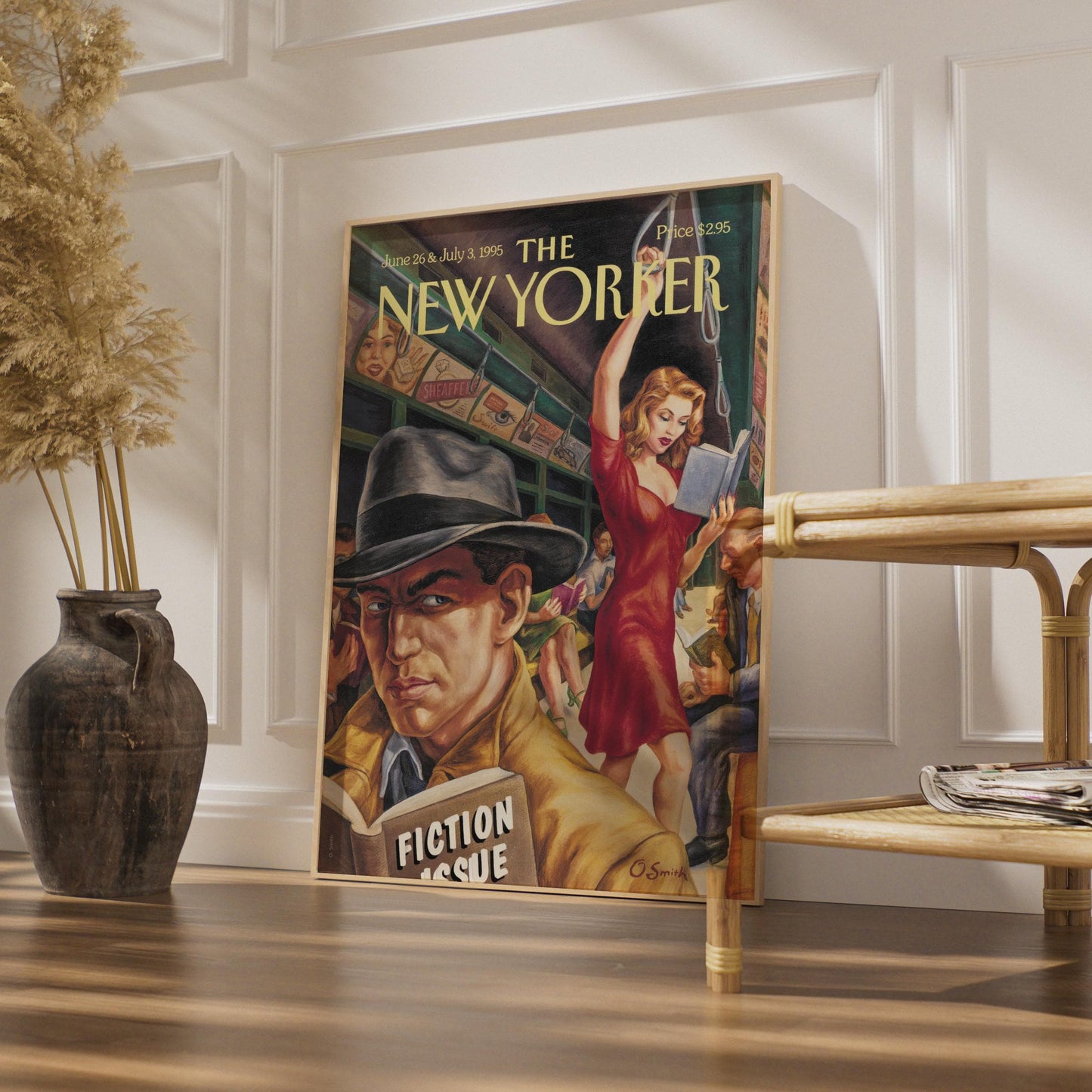 New Yorker 1995 Subway Fiction Issue Poster, Retro NYC Art Print, Vintage Cover wall art print