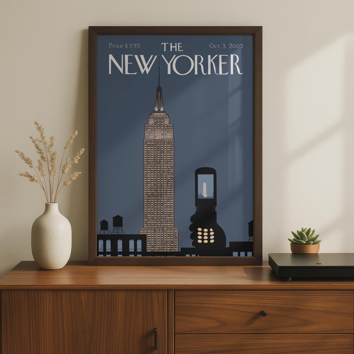 The New Yorker Poster, Empire State Building Art, NYC Wall Art, Vintage Cover Print wall art print