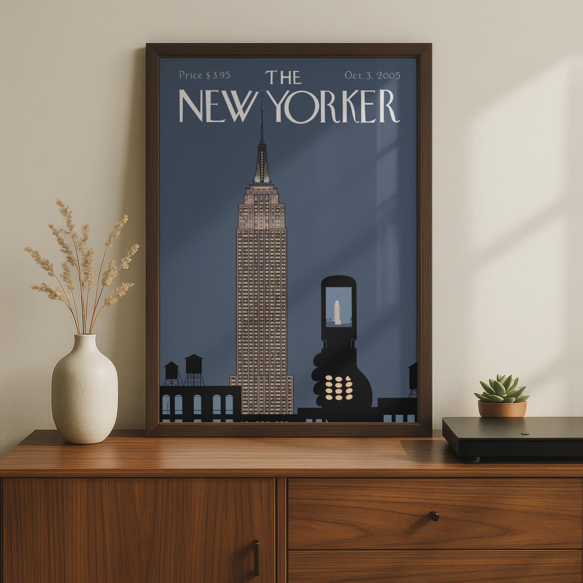 The New Yorker Poster, Empire State Building Art, NYC Wall Art, Vintage Cover Print wall art print