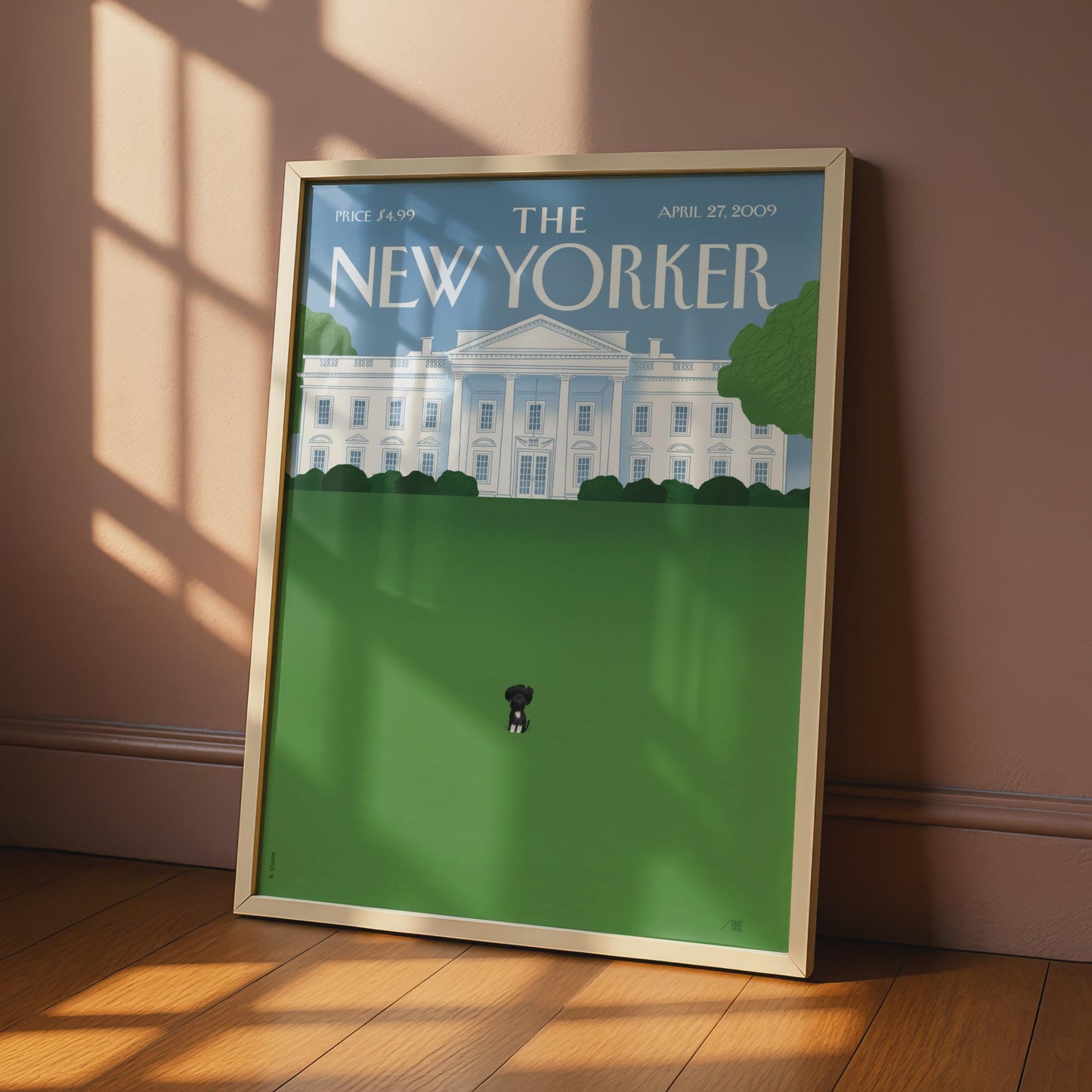 The New Yorker Cover Poster, White House Black Dog Art Print, Iconic Magazine Wall Art wall art print