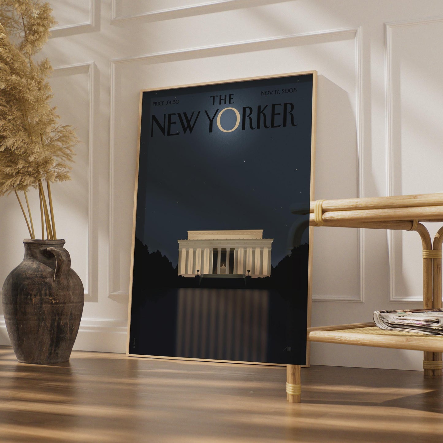 The New Yorker Poster Lincoln Memorial Washington DC, Magazine Cover Wall Art wall art print