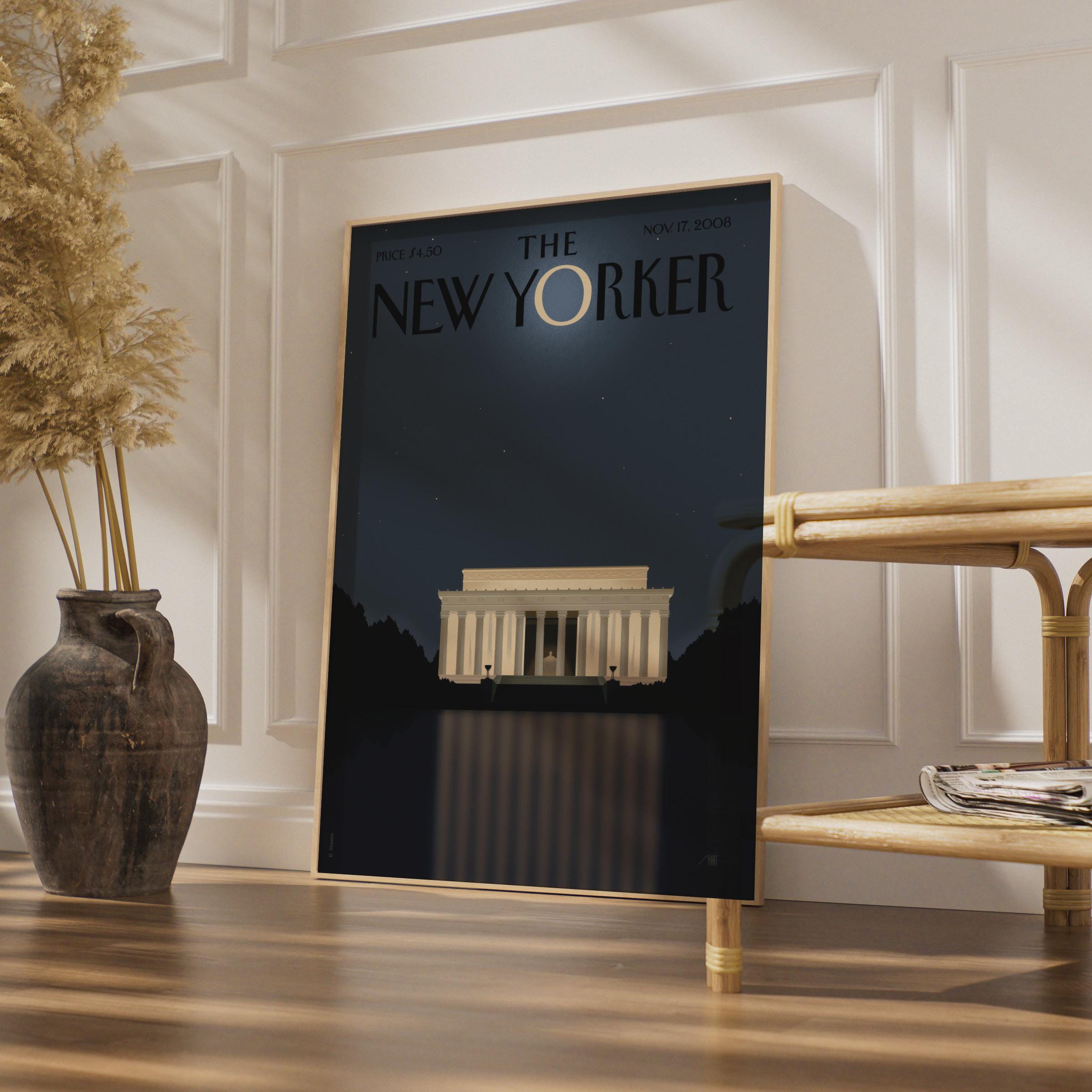 The New Yorker Poster Lincoln Memorial Washington DC, Magazine Cover Wall Art wall art print