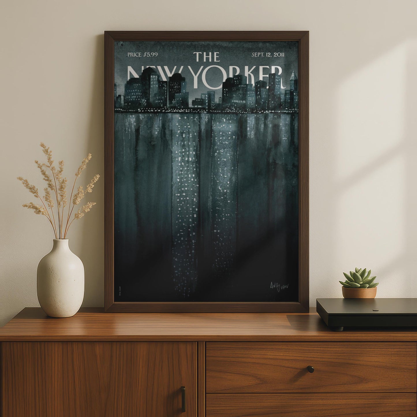 The New Yorker Poster Sept 2011, NYC Skyline Night Art, Manhattan Wall Art Print wall art print