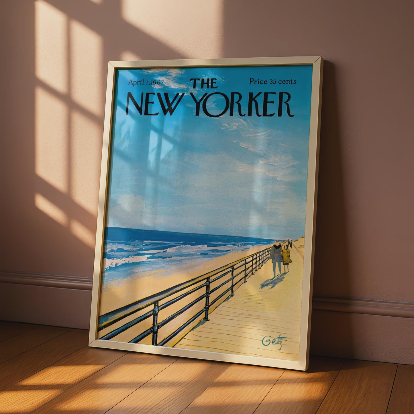 The New Yorker Poster 1967, Beach Boardwalk Art Print, Coastal Wall Art, Vintage wall art print