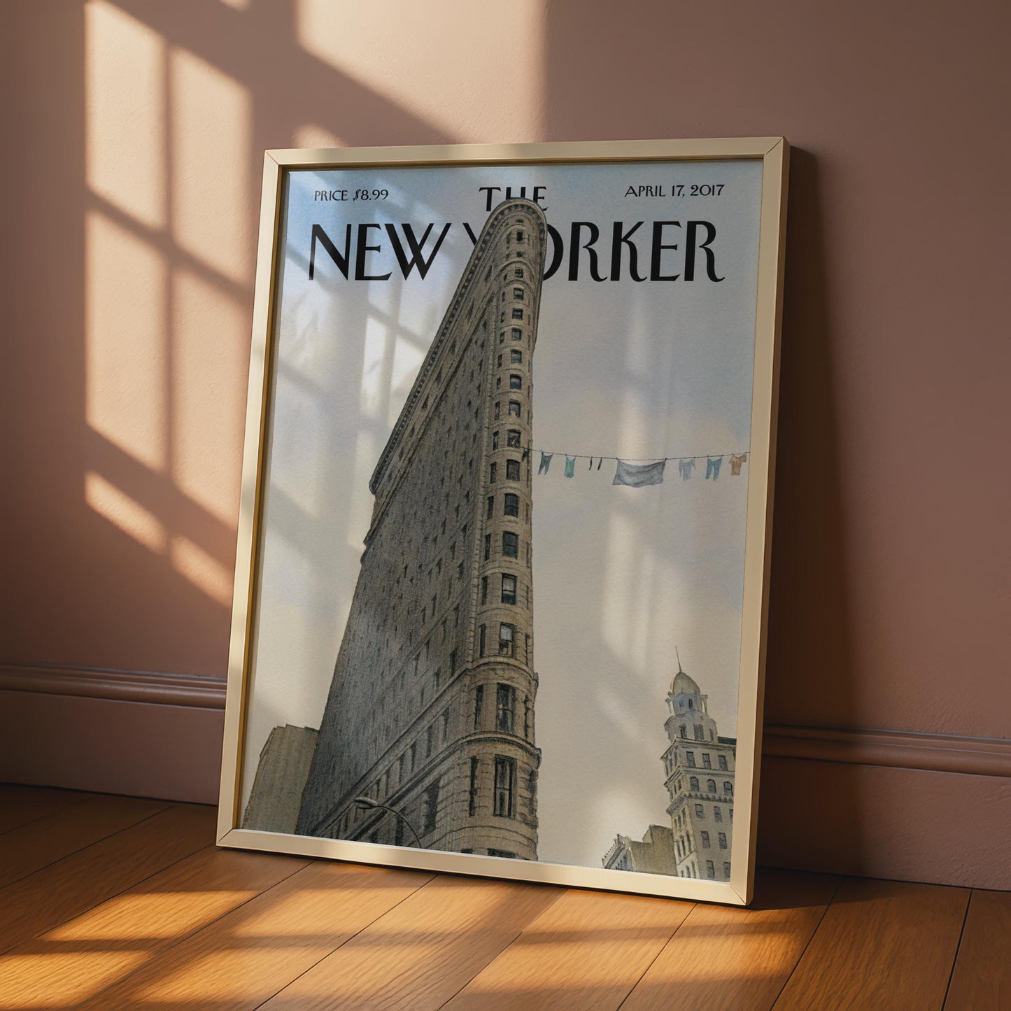 New Yorker Poster Flatiron Building NYC, New York City Wall Art Print, Manhattan wall art print
