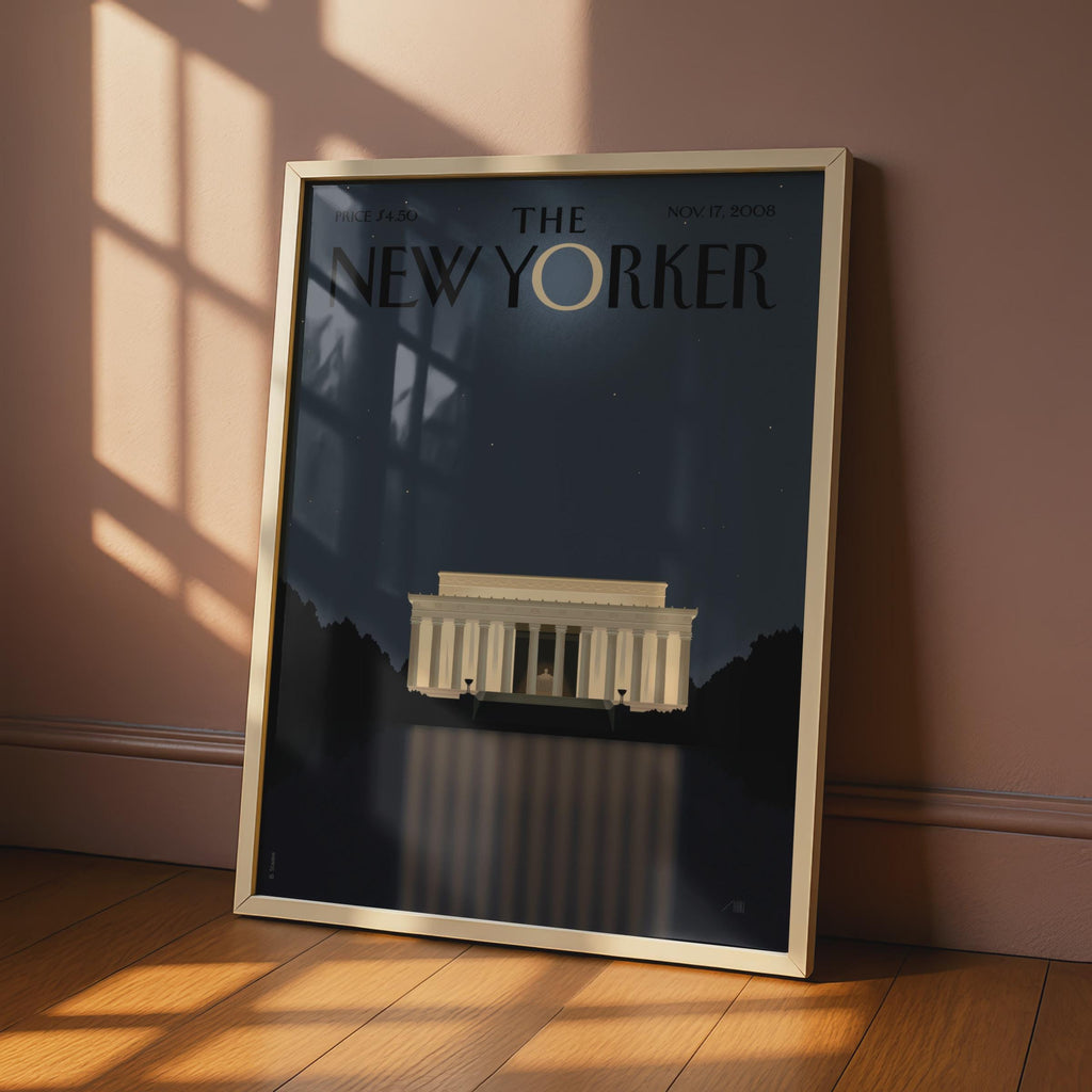 The New Yorker Poster Lincoln Memorial Washington DC, Magazine Cover Wall Art wall art print