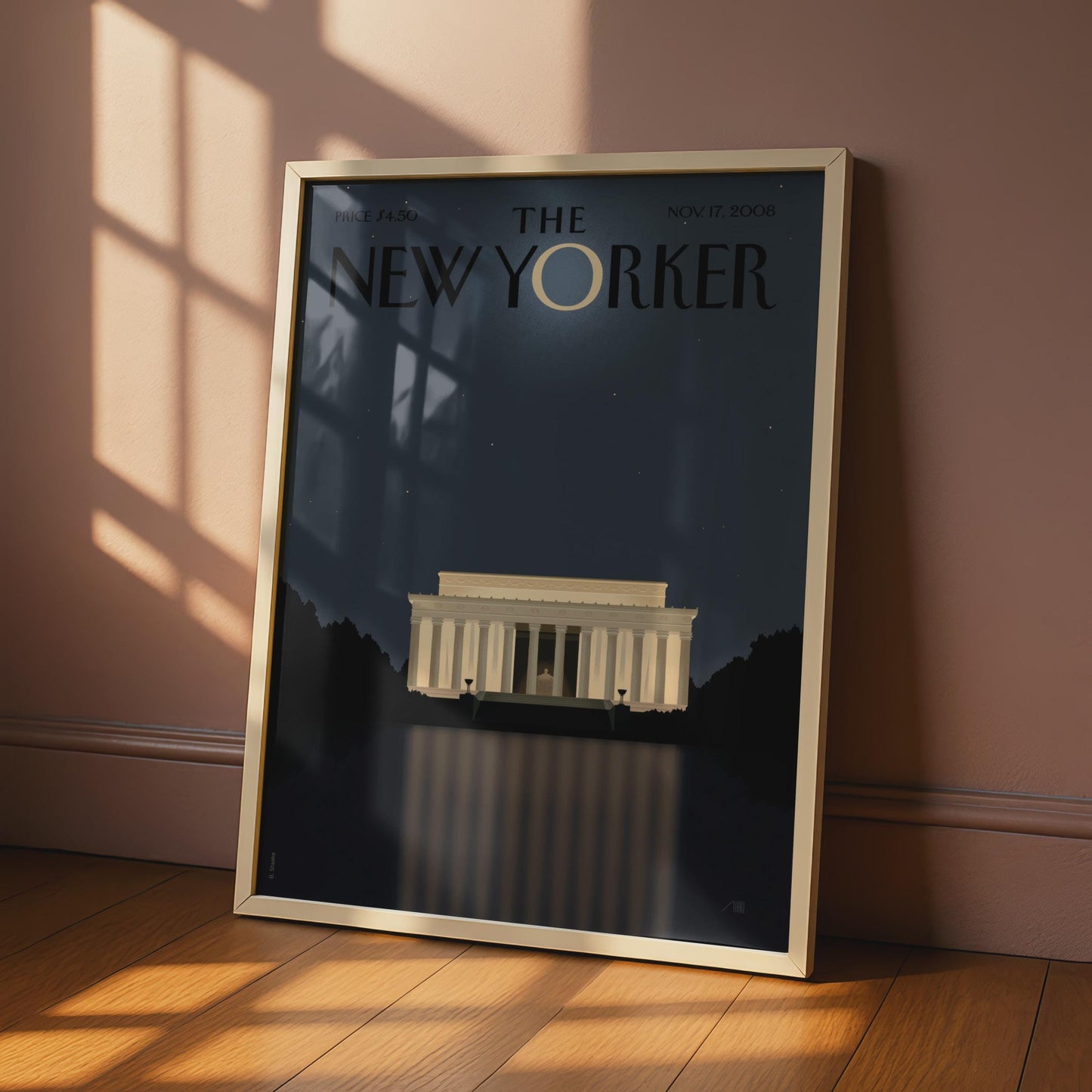 The New Yorker Poster Lincoln Memorial Washington DC, Magazine Cover Wall Art wall art print