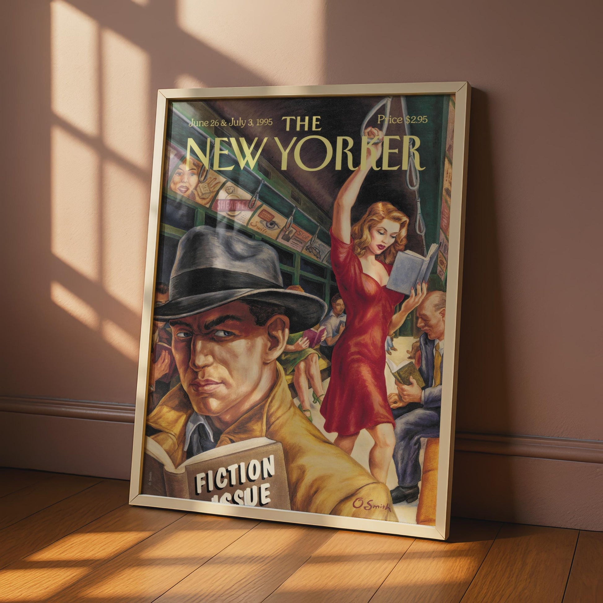 New Yorker 1995 Subway Fiction Issue Poster, Retro NYC Art Print, Vintage Cover wall art print