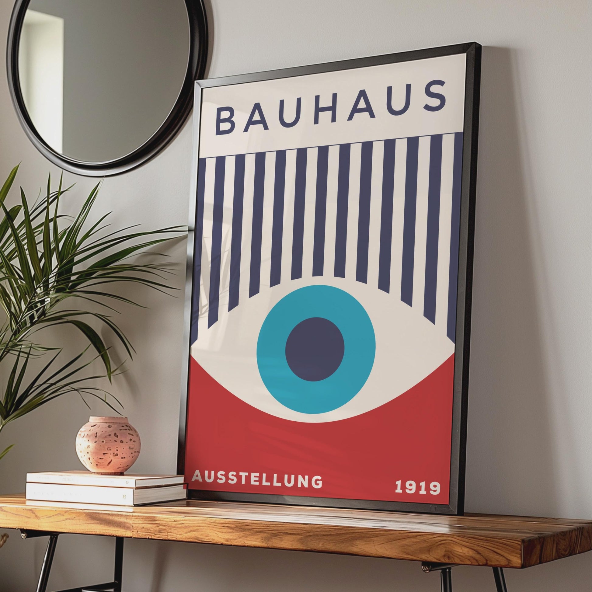 Bauhaus Poster, 1919 Ausstellung Art Print, Minimalist Eye Design, Retro Wall Art, Graphic Home wall art print