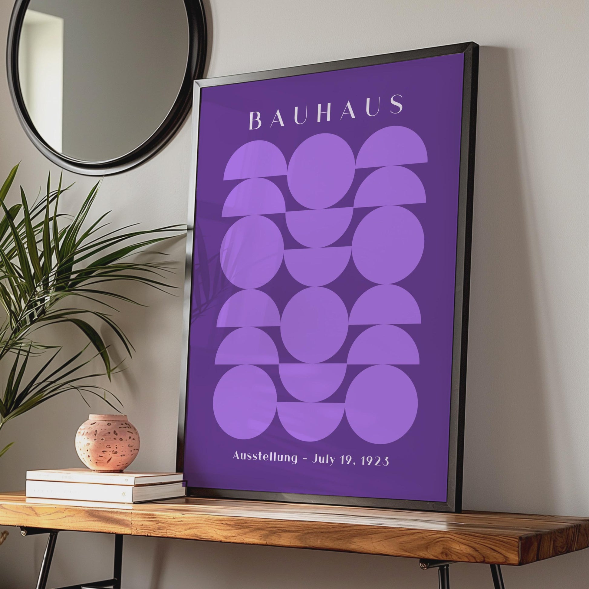 Stylish Bauhaus Poster, Geometric Art Print, Purple Wall Decor, Modern Home Design, Bauhaus wall art print