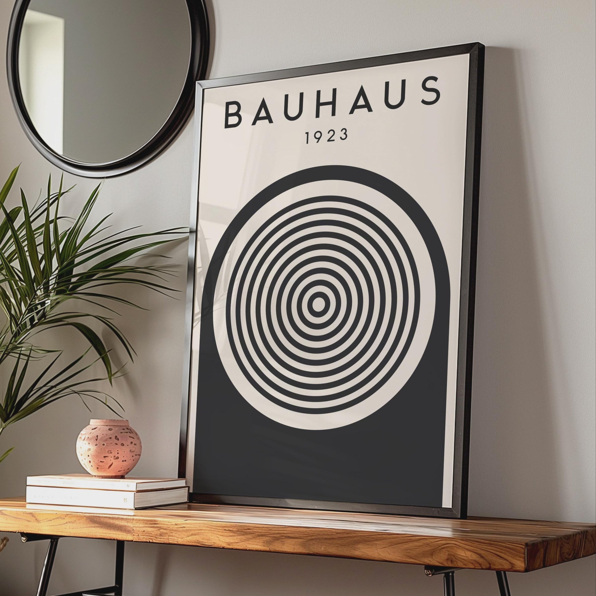 Bauhaus Inspired Poster, 1923 Geometric Wall Art, Minimalist Design Print, Black and White Home wall art print