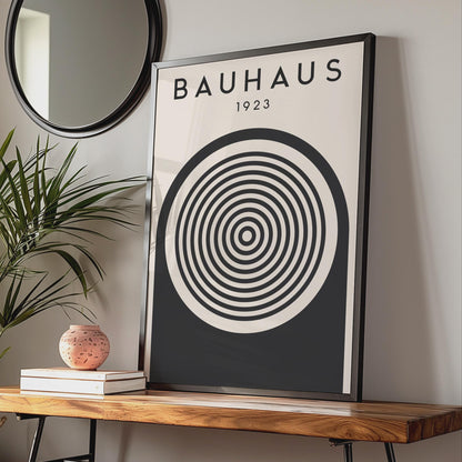 Bauhaus Inspired Poster, 1923 Geometric Wall Art, Minimalist Design Print, Black and White Home wall art print