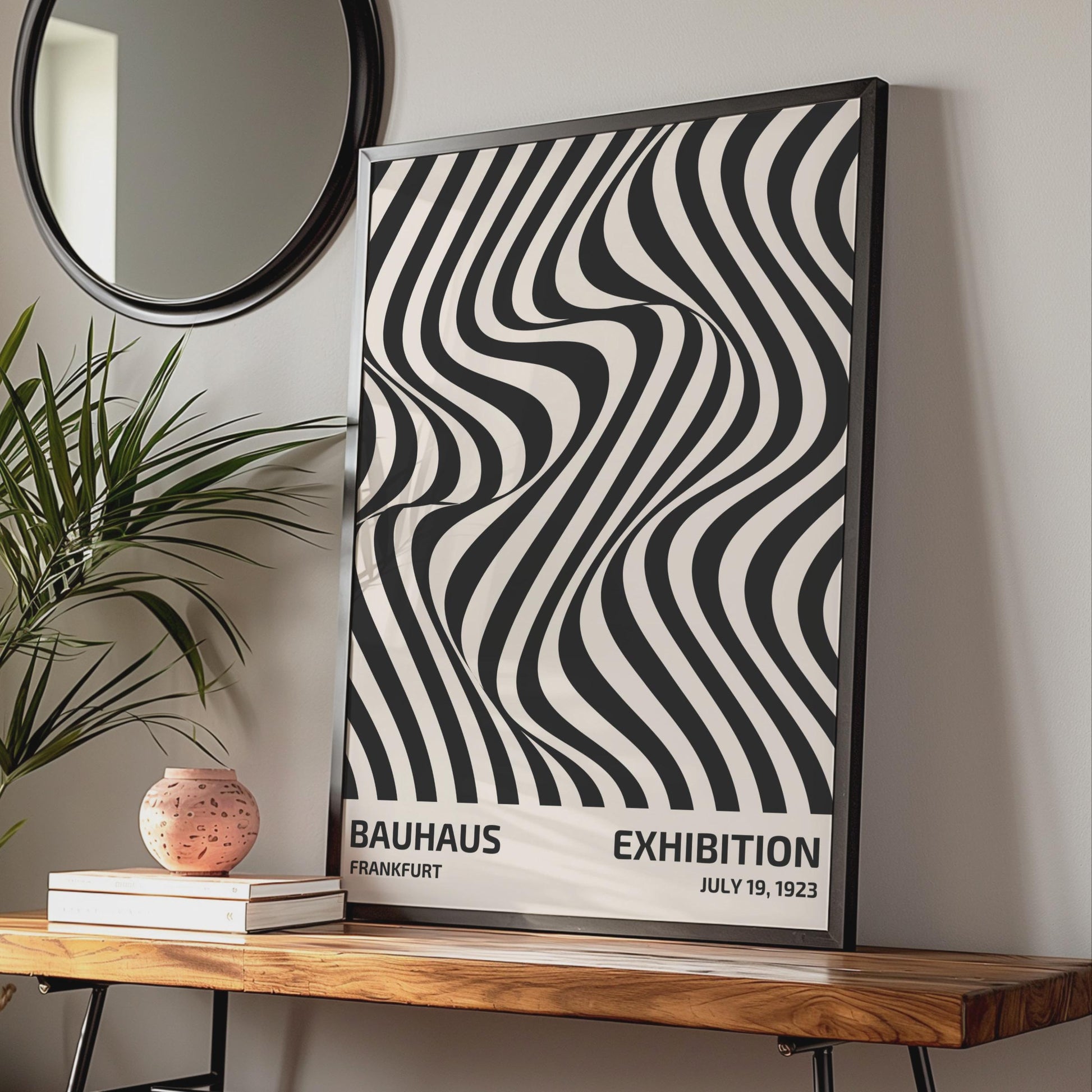 Bauhaus Exhibition Poster, Abstract Black and White Wall Art, 1923 Frankfurt Design Print wall art print