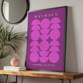 Bauhaus Poster, Pink Geometric Wall Art, Retro Exhibition Print, Minimalist Home Decor, July 19 wall art print