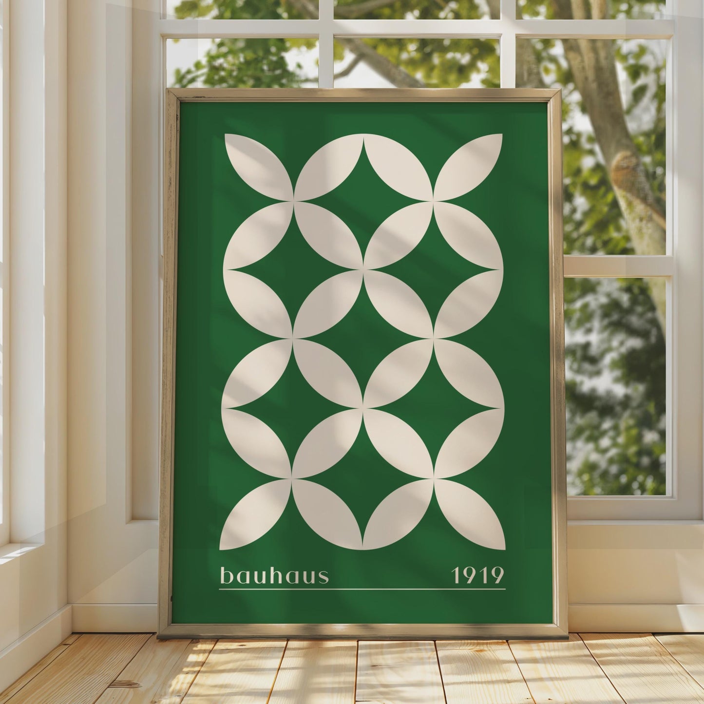 Bauhaus Geometric Print, Minimalist Green Wall Art (1919 Design) wall art print