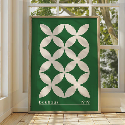 Bauhaus Geometric Print, Minimalist Green Wall Art (1919 Design) wall art print