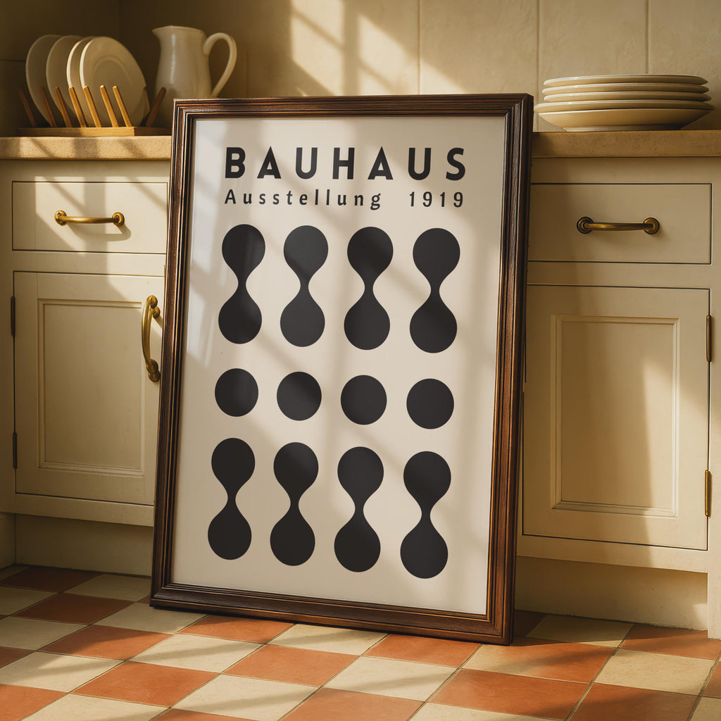 Bauhaus Ausstellung 1919 Art Print, Minimalist Wall Art, Geometric Black and White Poster wall art print