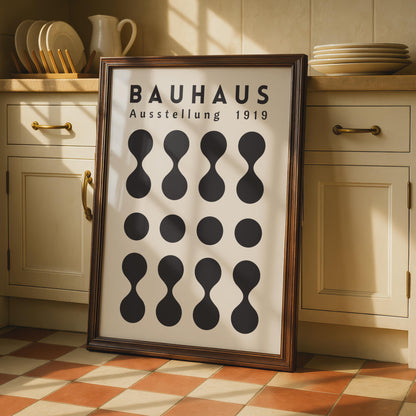 Bauhaus Ausstellung 1919 Art Print, Minimalist Wall Art, Geometric Black and White Poster wall art print