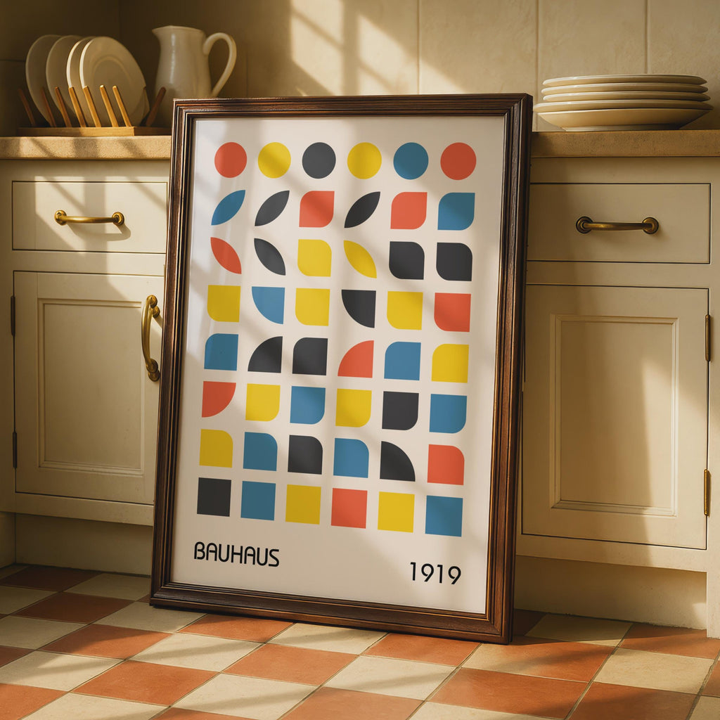 Bauhaus Poster, Abstract Geometric Wall Art, Colourful Print, 1919 Design, Modern Home Decor wall art print