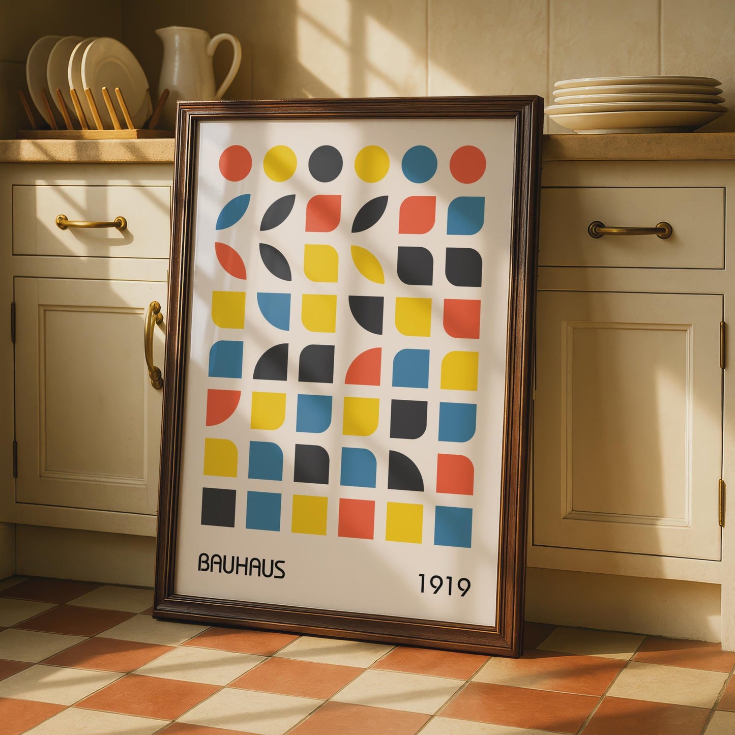Bauhaus Poster, Abstract Geometric Wall Art, Colourful Print, 1919 Design, Modern Home Decor wall art print