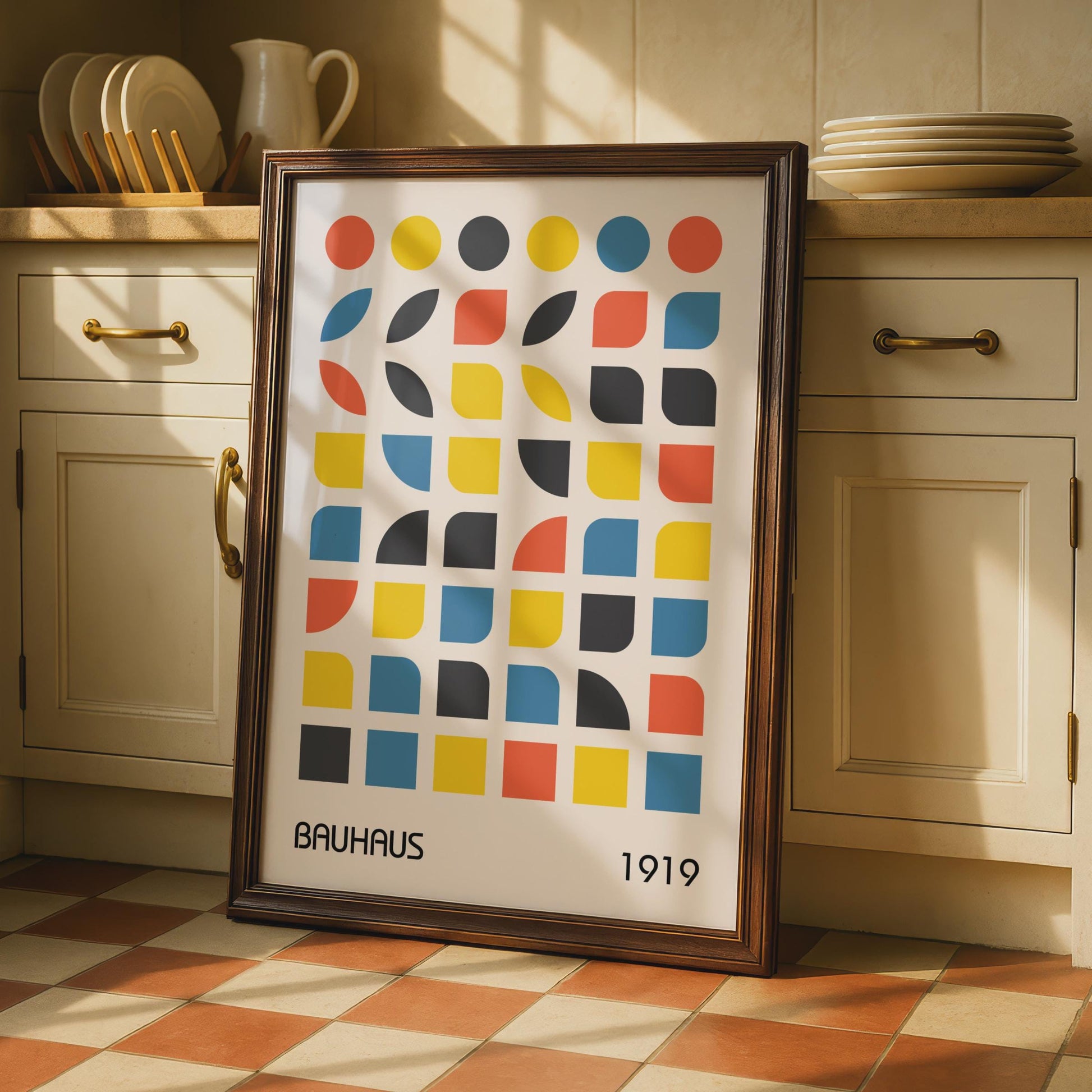 Bauhaus Poster, Abstract Geometric Wall Art, Colourful Print, 1919 Design, Modern Home Decor wall art print
