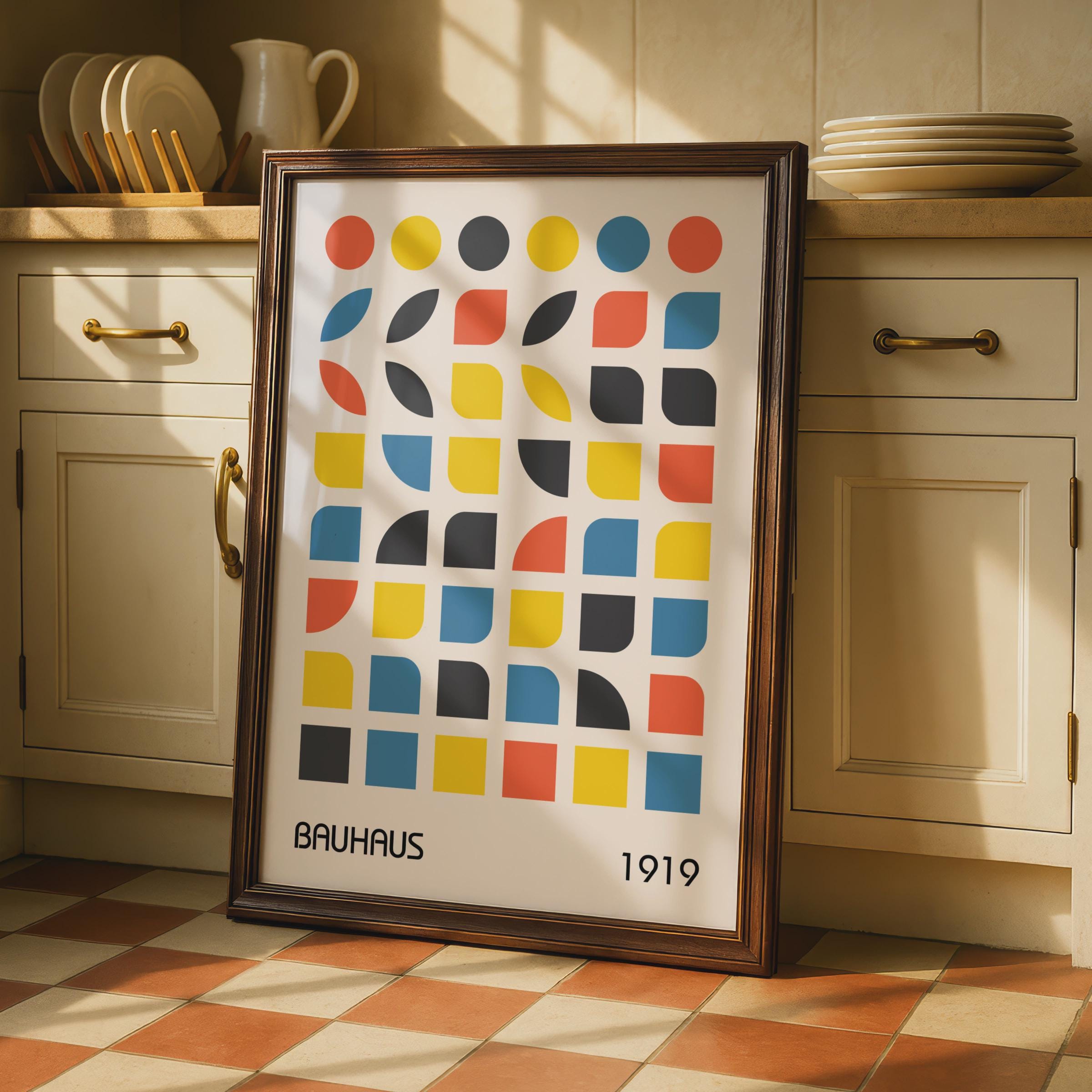 Bauhaus Poster, Abstract Geometric Wall Art, Colourful Print, 1919 Design, Modern Home Decor wall art print
