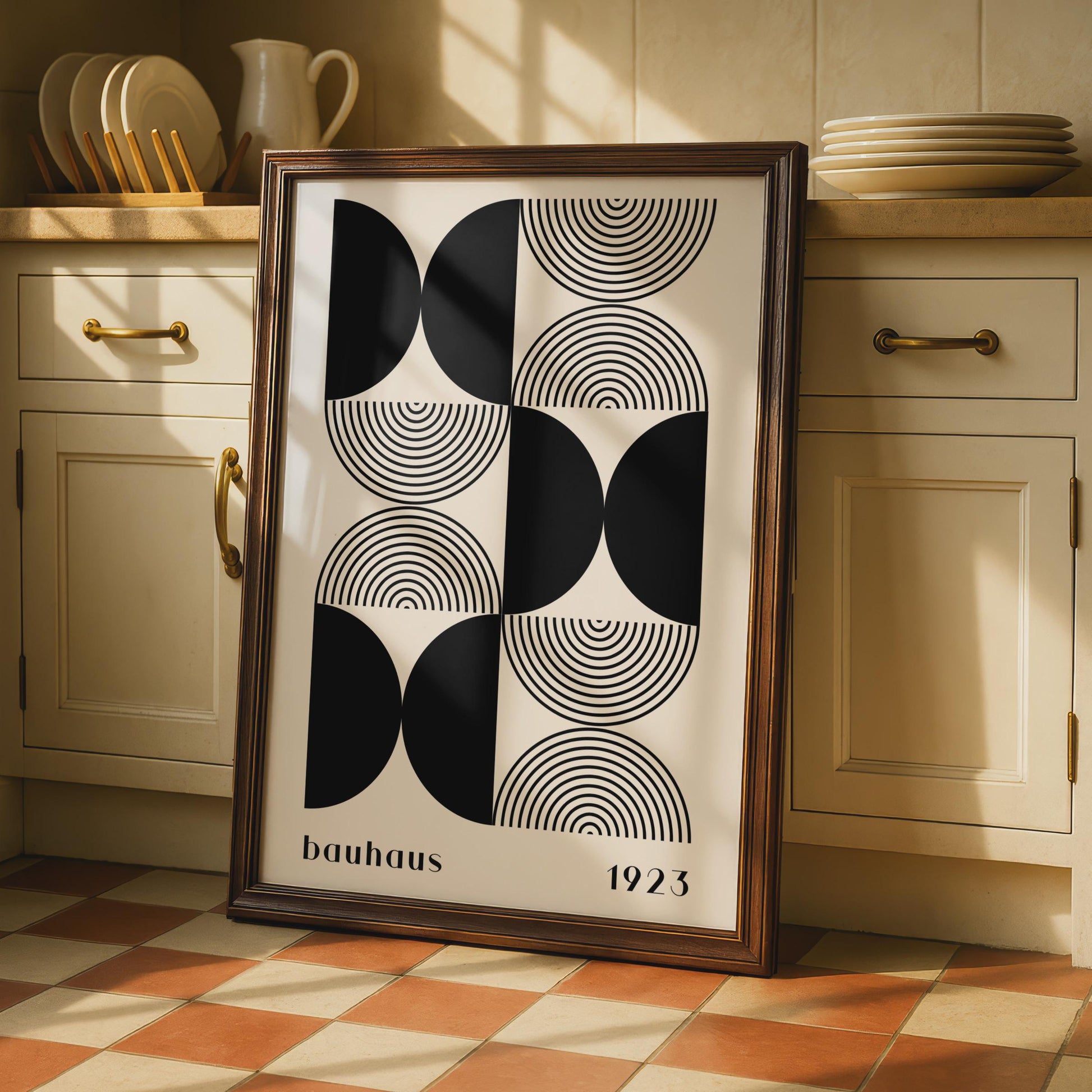 Bauhaus Poster Art, Geometric Black and White Design, Minimalist Wall Decor, 1923 wall art print