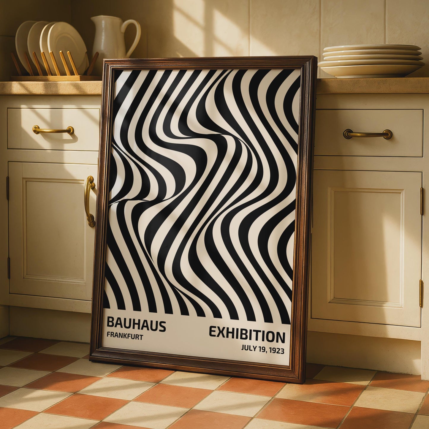 Bauhaus Exhibition Poster, Abstract Black and White Wall Art, 1923 Frankfurt Design Print wall art print