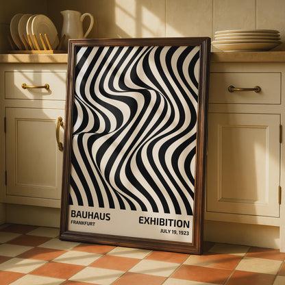 Bauhaus Exhibition Poster, Abstract Black and White Wall Art, 1923 Frankfurt Design Print wall art print