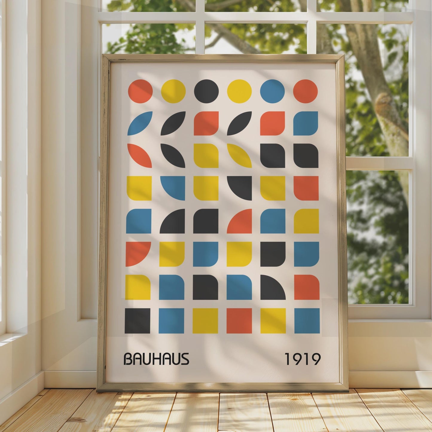 Bauhaus Poster, Abstract Geometric Wall Art, Colourful Print, 1919 Design, Modern Home Decor wall art print